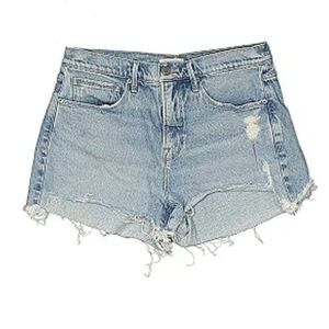 Good American Blue Denim Light Wash Cutoff Shorts 6/28